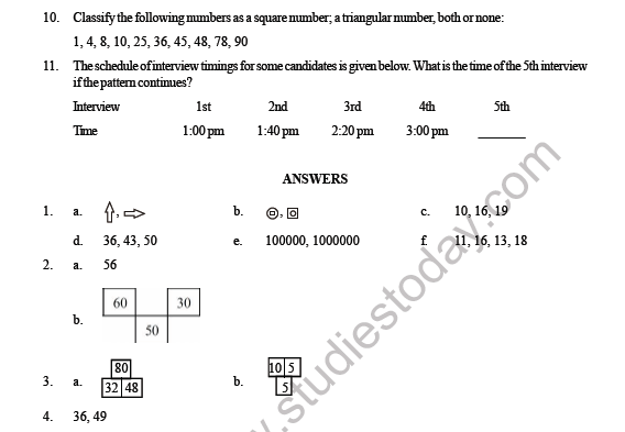 CBSE Class 4 Maths Symmetry And Patterns Question Bank